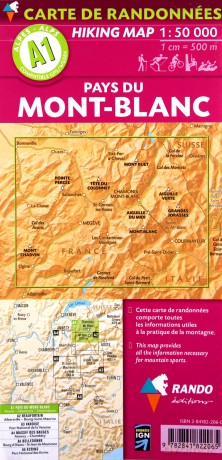 Mont-Blanc (Pays du) - Aravis - Chamonix - Courmayeur A1: carte de randonnées (Hiking Map) - Rando Editions [KSIĄŻKA]