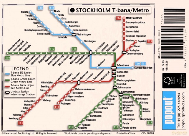 Stockholm PopOut Map: Handy, pocket size, pop-up map of Stockholm