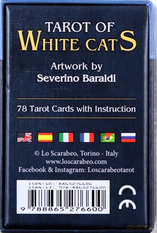Tarot of White Cats - Mini Tarot: 78 full colour tarot cards and instructions - Severino Baraldi [KSIĄŻKA]