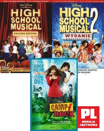 High School Musical / High School Musical 2 edycja rozszerzona / Camp Rock (Disney) Pakiet [3DVD]