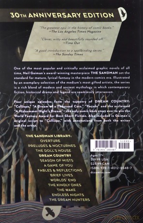 The Sandman Volume 3: Dream Country 30th Anniversary Edition (The Sandman - Dream Country) - Neil Gaiman [KOMIKS]