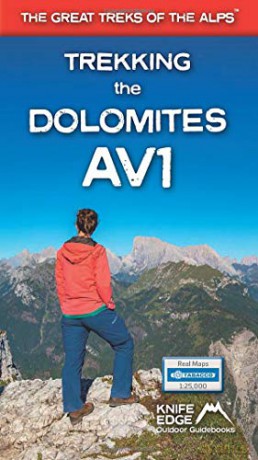 Trekking the Dolomites AV1 - Real Tabacco Maps inside (1:25,000) (The Great Treks of the Alps) - Andrew McCluggage [KSIĄŻKA]