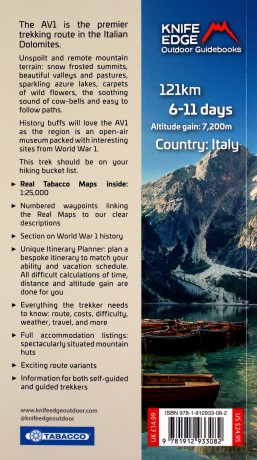 Trekking the Dolomites AV1 - Real Tabacco Maps inside (1:25,000) (The Great Treks of the Alps) - Andrew McCluggage [KSIĄŻKA]