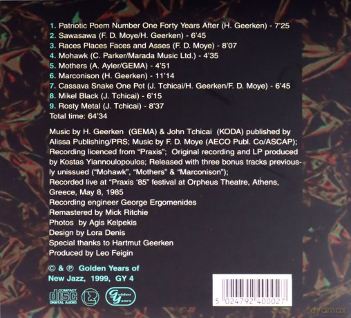 Hartmut Geerken, John Tchicai, Famoudou Don Moye: Cassava Balls (at Praxis '85) [CD]