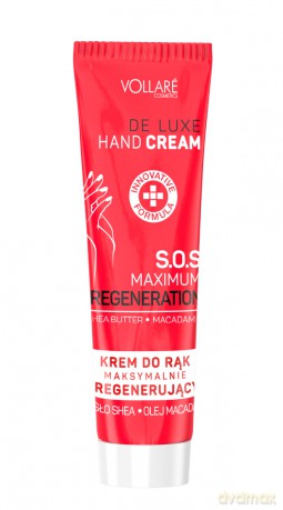 Vollare De Luxe Maksymalnie regenerujący krem do rąk S.O.S - masło shea i olej macadamia 100 ml