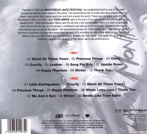 Tori Amos: Live At Montreux 1991 1992 [Blu-Ray]+[2CD]