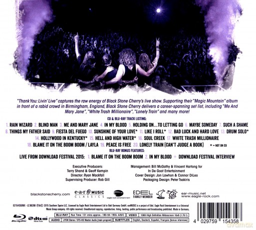 Black Stone Cherry: Thank You Livin Live [Blu-Ray]+[CD]