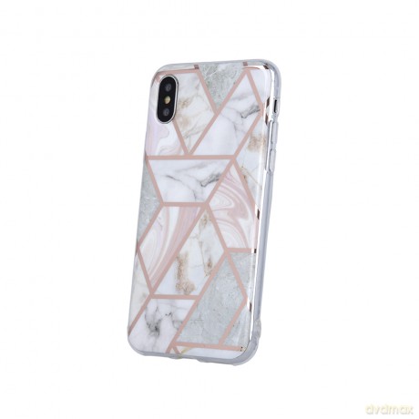 Nakładka Geometric Marmur do iPhone XR różowa
