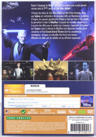 Star Wars Rebels Season 3 (Star Wars: Rebelianci) [4DVD]