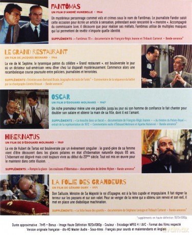 Fantomas / The Restaurant / Oscar / Hibernatus / Delusions of Grandeur (Fantomas / Slawna restauracja / Oskar / Hibernatus / Mania wielkości) [5xBlu-Ray]