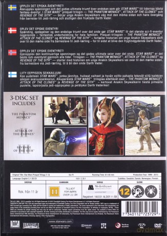 Star Wars: The Phantom Menace / Attack of the Clones / Revenge of the Sith (Gwiezdne wojny: Mroczne widmo / Atak klonów / Zemsta Sithów) [BOX] [3DVD]