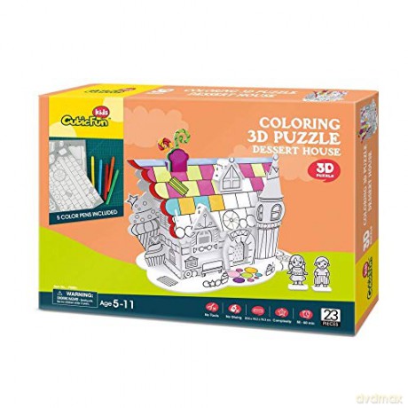 3D do kolorowania Dessert House 20688 [PUZZLE]