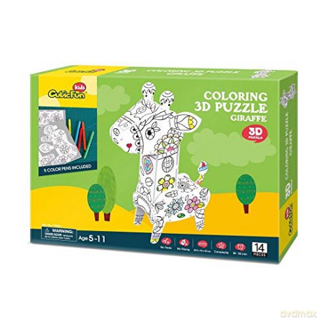 3D do kolorowania Żyrafa 20696 [PUZZLE]