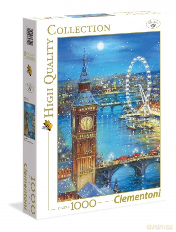 CLEMENTONI 1000 el. Płatki śniegu na Big Ben 39319 [PUZZLE]