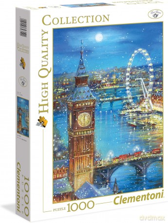 CLEMENTONI 1000 el. Płatki śniegu na Big Ben 39319 [PUZZLE]