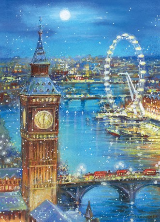 CLEMENTONI 1000 el. Płatki śniegu na Big Ben 39319 [PUZZLE]