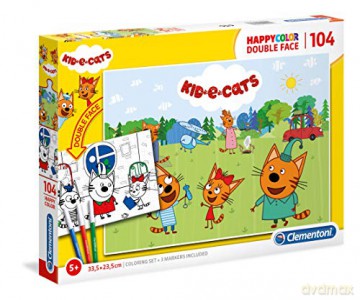 CLEMENTONI 104 el. dwustronne Kot-O-Ciaki 25707 [PUZZLE]