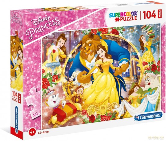 CLEMENTONI 104 el. Maxi podłogowe Piękna i Bestia 23745 [PUZZLE]