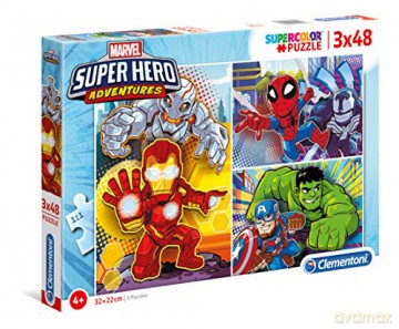CLEMENTONI 3x48 el. Super Hero Adventures 25248 [PUZZLE]
