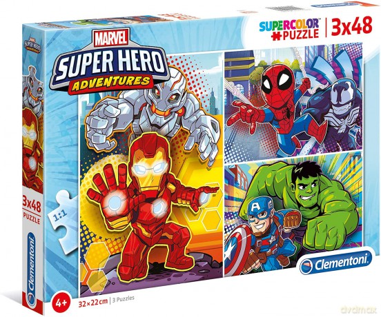 CLEMENTONI 3x48 el. Super Hero Adventures 25248 [PUZZLE]