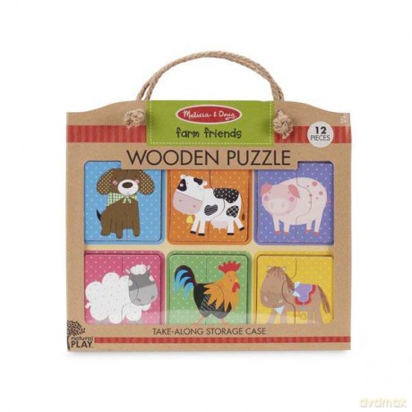 Drewniane puzzle 6 obrazków Zwierzęta na farmie 41363 [PUZZLE]