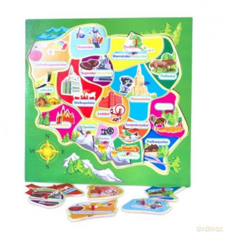 Puzzle drewniane Mapa Polski [PUZZLE]