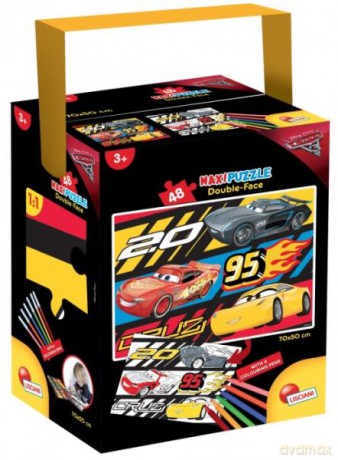 Puzzle dwustronne 48 el. Maxi Cars 3 w walizce 60733 [PUZZLE]