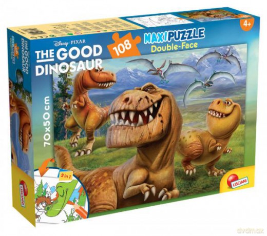 Puzzle dwustronne Maxi 108 el. Dobry Dinozaur [PUZZLE]