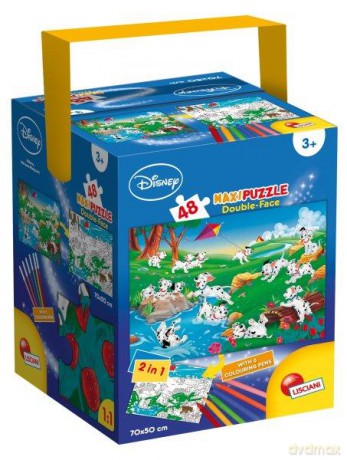 Puzzle dwustronne MAXI do kolorowania 48 el. 101 Dalmatyńczyków [PUZZLE]