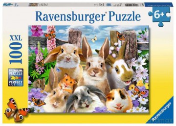 RAVENSBURGER 100 el. XXL Królicze selfie 109494 [PUZZLE]