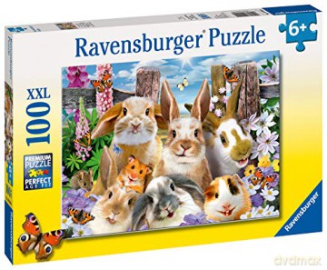 RAVENSBURGER 100 el. XXL Królicze selfie 109494 [PUZZLE]