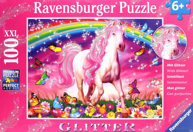RAVENSBURGER 100 el. XXL z brokatem Jednorożec 139279 [PUZZLE]