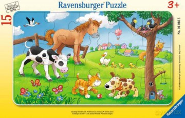 RAVENSBURGER 15 el. ramkowe Miłośnicy słodkich zwierząt 060665 [PUZZLE]