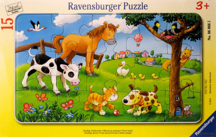 RAVENSBURGER 15 el. ramkowe Miłośnicy słodkich zwierząt 060665 [PUZZLE]