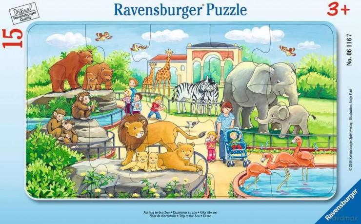 RAVENSBURGER 15 el. ramkowe Wycieczka do Zoo 061167 [PUZZLE]