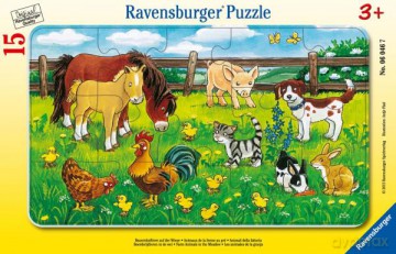 RAVENSBURGER 15 el. ramkowe Zwierzęta domowe 060467 [PUZZLE]
