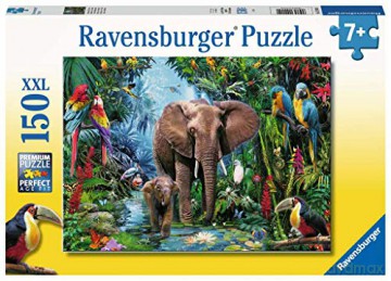 RAVENSBURGER 150 el. XXL Słonie w dżungli 129010 [PUZZLE]