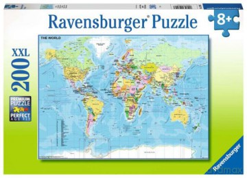 RAVENSBURGER 200 el. XXL Mapa świata 128907 [PUZZLE]