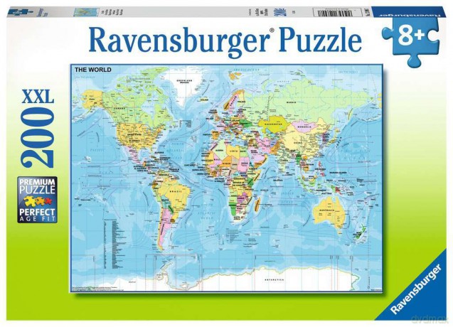 RAVENSBURGER 200 el. XXL Mapa świata 128907 [PUZZLE]