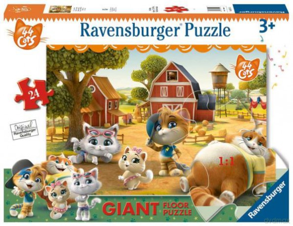 RAVENSBURGER 24 el. podłogowe 44 Koty Na farmie 030156 [PUZZLE]