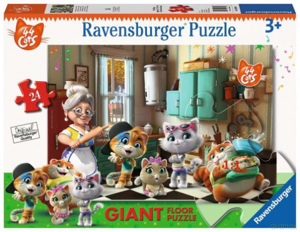 RAVENSBURGER 24 el. podłogowe 44 Koty. Koty z babcią 030040 [PUZZLE]