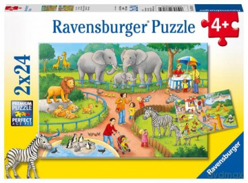 RAVENSBURGER 2x24 el. Dzień w Zoo 078134 [PUZZLE]
