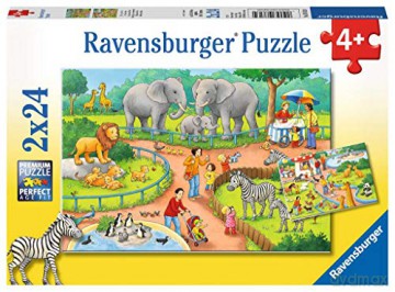 RAVENSBURGER 2x24 el. Dzień w Zoo 078134 [PUZZLE]