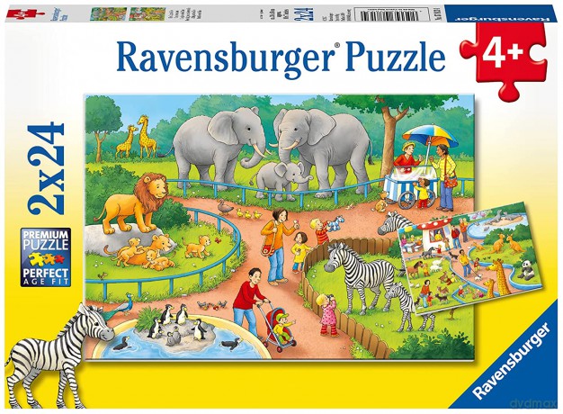 RAVENSBURGER 2x24 el. Dzień w Zoo 078134 [PUZZLE]