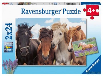 RAVENSBURGER 2x24 el. Konie 051489 [PUZZLE]