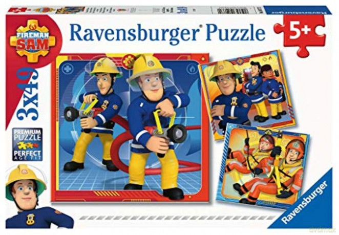 RAVENSBURGER 3x49 el. Strażak Sam na ratunek 050772 [PUZZLE]