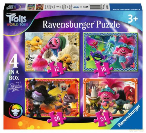RAVENSBURGER 4w1 12/16/20/24 el. Trolle: World Tour 050598 [PUZZLE]
