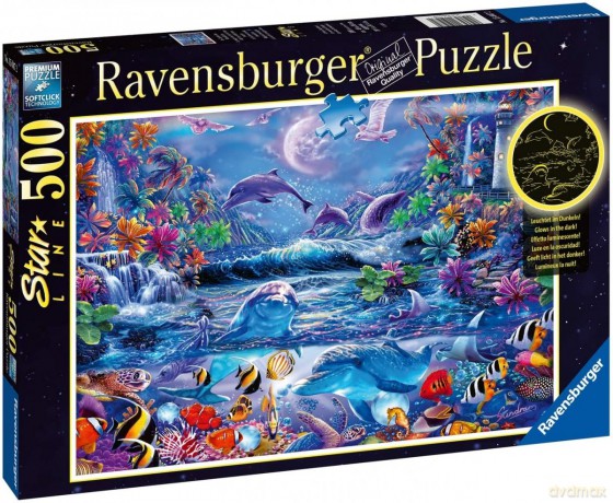 RAVENSBURGER 500 el. Swiecące w ciemności Magiczny świat 150472 [PUZZLE]