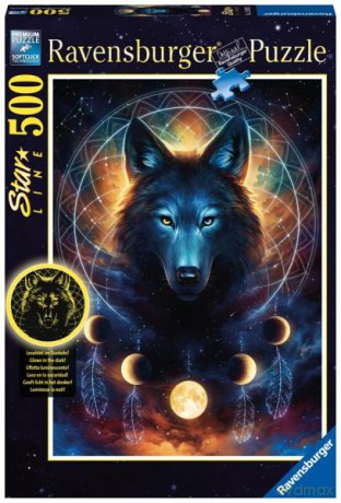 RAVENSBURGER 500 el. świecące w ciemności Wilk i księżyc 139705 [PUZZLE]