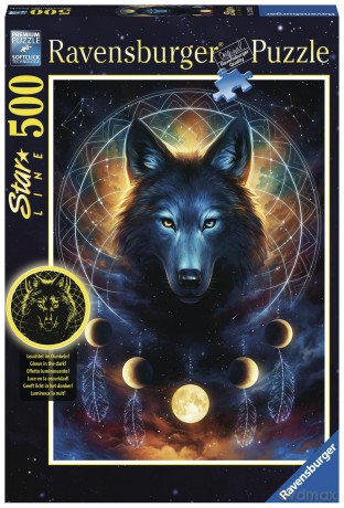 RAVENSBURGER 500 el. świecące w ciemności Wilk i księżyc 139705 [PUZZLE]